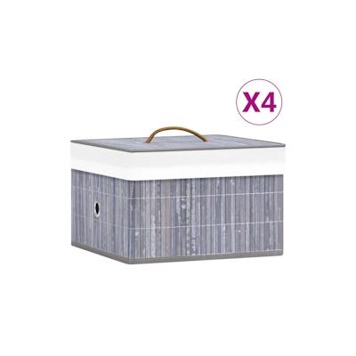 vidaXL Bambus Aufbewahrungsboxen 4 Stk. Grau
