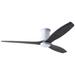 54" Modern Fan Arbor DC Gloss White and Ebony Hugger Ceiling Fan