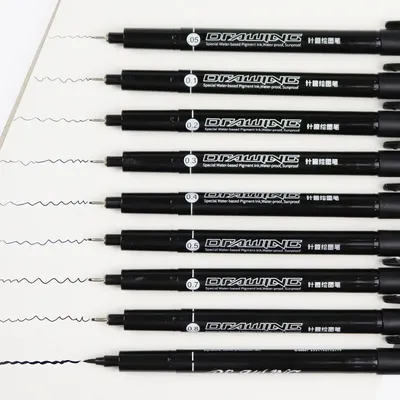 Ensemble de stylos graphiques à pointe pour manga stylos à croquis pigmentés marqueurs de dessin