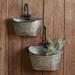 Set of Two Galvanized Washtub Wall Bins - CTW Home Collection 530390