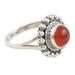 Orange Day,'Sterling Silver and Carnelian Cocktail Ring'