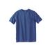 Men's Big & Tall Shrink-Less™ Lightweight Pocket Crewneck T-Shirt by KingSize in Heather Navy (Size XL)