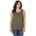 Plus Size Women's Suprema® Tank by Catherines in Grape Leaf (Size 6X)