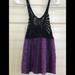 Free People Tops | Free People Crochet Top/Silk Halter Top | Color: Black/Purple | Size: Xs