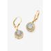 Women's Cubic Zirconia Round Halo Drop Earrings in Gold over Sterling Silver by PalmBeach Jewelry in Gold