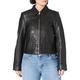 Superdry Women's Down Town Leather Jacket, Black, XS