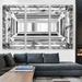 ARTCANVAS White Emerald Cut Diamond Jewel - 3 Piece Wrapped Canvas Graphic Art Print Set Canvas, Wood in Gray | 60 H x 90 W x 1.5 D in | Wayfair