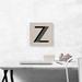 ARTCANVAS Beige Black Line Alphabet Letter Z - Wrapped Canvas Textual Art Print Canvas, Wood in Black/Brown | 12 H x 12 W x 0.75 D in | Wayfair