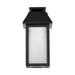 dweLED Faulkner Black Integrated LED Outdoor Wall Lantern Aluminum/Glass/Metal in Black/Gray | 14 H x 7.63 W x 7 D in | Wayfair WS-W35114-BK