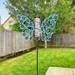 Exhart Solar Metal & Glass Butterfly Rain Gauge Garden Stake, 12 by 40 Inches Metal, Size 39.37 H x 11.8 W x 5.1 D in | Wayfair 71656-RS