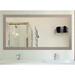Hensel Distressed Bathroom/Vanity Mirror Metal in Red/Gray Laurel Foundry Modern Farmhouse® | 31 H x 61 W x 1 D in | Wayfair