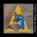 Disney Accents | Hand Painted Stitch Lilo & Stitch Letter Art | Color: Blue/Yellow | Size: Os