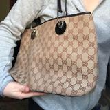 Gucci Bags | Authentic Gucci Beige Xl Gg Web Designer Purse | Color: Brown/Tan | Size: Os