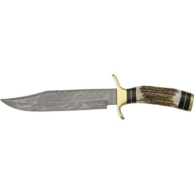 Damascus Iron Maiden Bowie Fixed Knife DM1033