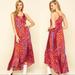 Free People Dresses | Free People Work Of Art Printed Maxi Dress Small | Color: Pink/Red | Size: S