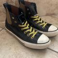 Converse Shoes | Black & Gold Converse All Star High Tops | Color: Black/Gold | Size: 7.5