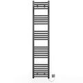 Myhomeware 400mm Wide Anthracite Grey Flat Electric Pre-Filled Heated Towel Rail Radiator For Bathroom Designer UK (400mm x 1600mm (h))