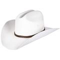 Queue Essentials Western Style Pinch Front Straw Canvas Cowboy Cowgirl Straw Hat, Canvas White, S/M