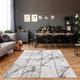 carpet city Teppich Wohnzimmer - Fliesen-Optik 80x150 cm Grau Meliert - Moderne Teppiche Kurzflor