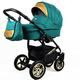 Lux4Kids Pram Pushchair Stroller 3in1 Car seat Car seat Baby seat Sports seat Isofix Golden Glow Black Ocean Green 2in1 Without car seat