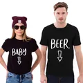 T-shirt de couple pour annonce de grossesse t-shirts de ventre de bière de bébé correspondant à la