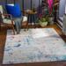 Dalorong 7'10" x 10'2" Modern Contemporary Bohemian Abstract Dark Blue/Light Beige/Medium Gray/Pale Blue/Red/Beige/Navy Area Rug - Hauteloom