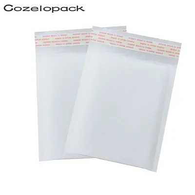 6 tailles enveloppes à bulles en papier Kraft blanc sacs enveloppes d'expédition rembourrées avec