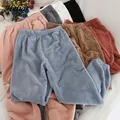 Heliar-Pantalon de pyjama en velours pour femme taille élastique décontracté chaud en laine