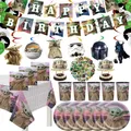 The Mandalorian Baby Yoda Party Supplies Assiettes en papier Gobelets Serviettes Nappe Ballons