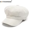 BUTTERMERE-Casquette gavroche en lin blanc pour femme chapeau de peintre français béret de