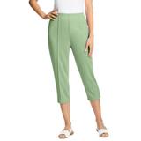 Plus Size Women's The Hassle-Free Soft Knit Capri by Woman Within in Sage (Size 26 W)