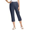 Plus Size Women's The Hassle-Free Soft Knit Capri by Woman Within in Navy (Size 44 W)