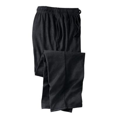 Men's Big & Tall Lightweight Cotton Jersey Pajama Pants by KingSize in Black (Size L)