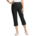 Plus Size Women's The Hassle-Free Soft Knit Capri by Woman Within in Black (Size 26 W)