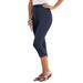 Plus Size Women's Essential Stretch Capri Legging by Roaman's in Navy (Size 22/24)