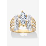 Women's Gold over Sterling Silver Marquise Cut Engagement Ring by PalmBeach Jewelry in Gold (Size 9)