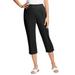 Plus Size Women's The Hassle-Free Soft Knit Capri by Woman Within in Black (Size 30 W)