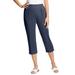 Plus Size Women's The Hassle-Free Soft Knit Capri by Woman Within in Navy (Size 38 W)