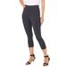 Plus Size Women's Essential Stretch Capri Legging by Roaman's in Heather Charcoal (Size 18/20)