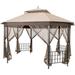 FORCLOVER 12 Ft. W x 10 Ft. D Steel Patio Gazebo Metal/Steel/Soft-top in Brown | 120 H x 144 W x 120 D in | Wayfair HWY1-OP70383CF