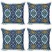 East Urban Home Ambesonne Moroccan Throw Pillow Cushion Case Pack Of 4, Oriental Motif w/ Vintage Byzantine Style Tile Effects Art | Wayfair