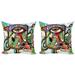 East Urban Home Ambesonne Abstract Throw Pillow Cushion Cover Pack Of 2, Doodle Bird Character Eyes Eyesight Portrait Unusual Retro Illustration | Wayfair