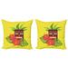 East Urban Home Luau Throw Pillow Cushion Cover Pack Of 2, Vibrant Composition Of A Tiki Exotic Summer Hibiscus & Palm Leaves | Wayfair