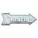 SignMission Beach 2 Arrow Removable Decal Funny Home Décor 24" Wide Plastic/Acrylic in White | 12 H x 36 W x 1 D in | Wayfair RD-A-12-999951