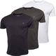 883 Police Mens Short Sleeve Jersey T Shirts Straight Hem 3 Pack (Navy/White/Khaki, XXL)