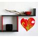 Trinx Flowered Heart Decal, Flowered Heart Sticker, Flowered Heart Wall Decor Vinyl in Red/Yellow | 10 H x 10 W in | Wayfair