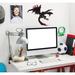 Zoomie Kids Fantasy Dragon Sticker, Fantasy Dragon Decal, Fantasy Dragon Wall Decor Vinyl in Black | 22 H x 22 W in | Wayfair