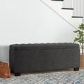Three Posts™ Kranz Storage Bench Polyester/Upholstered in Gray | 22 H x 54 W x 17 D in | Wayfair ALTH1044 40759055