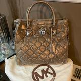 Michael Kors Bags | Hamilton Michael Kors Bag Pewter Color | Color: Gold/Silver | Size: Large