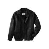 Men's Big & Tall Leather Aviator Jacket by KingSize in Black (Size 5XL)